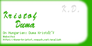 kristof duma business card